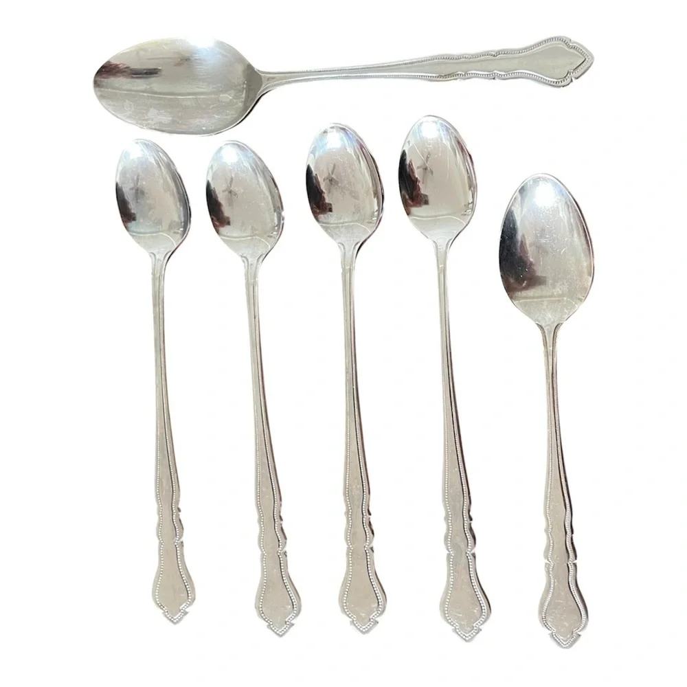 Reed & Barton Stainless Steel Carriage Pattern 6 Spoons